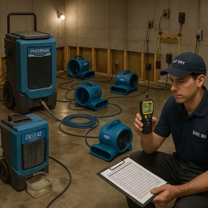 Structural Drying and Dehumidification process in Colonie, NY